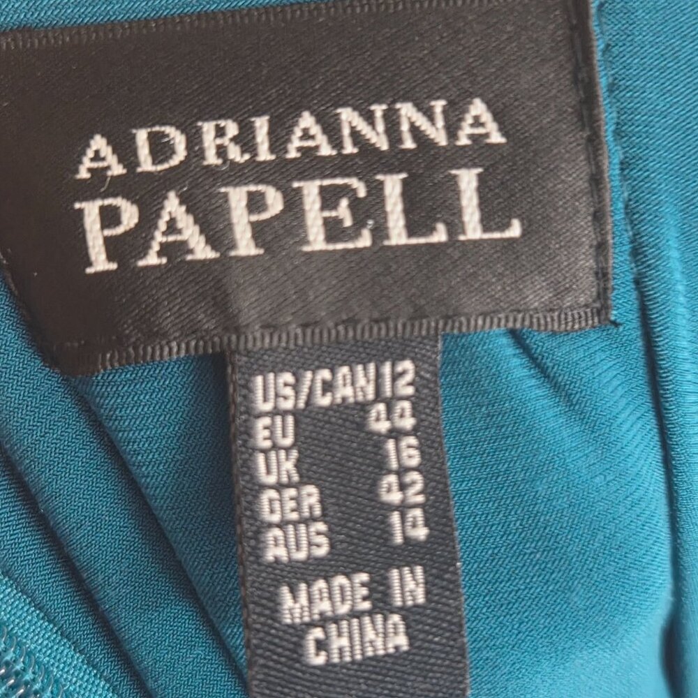 Adrianna Papell Women's Sleeveless Cocktail Party Dress Blue Size 12 Modest - Picture 9 of 11